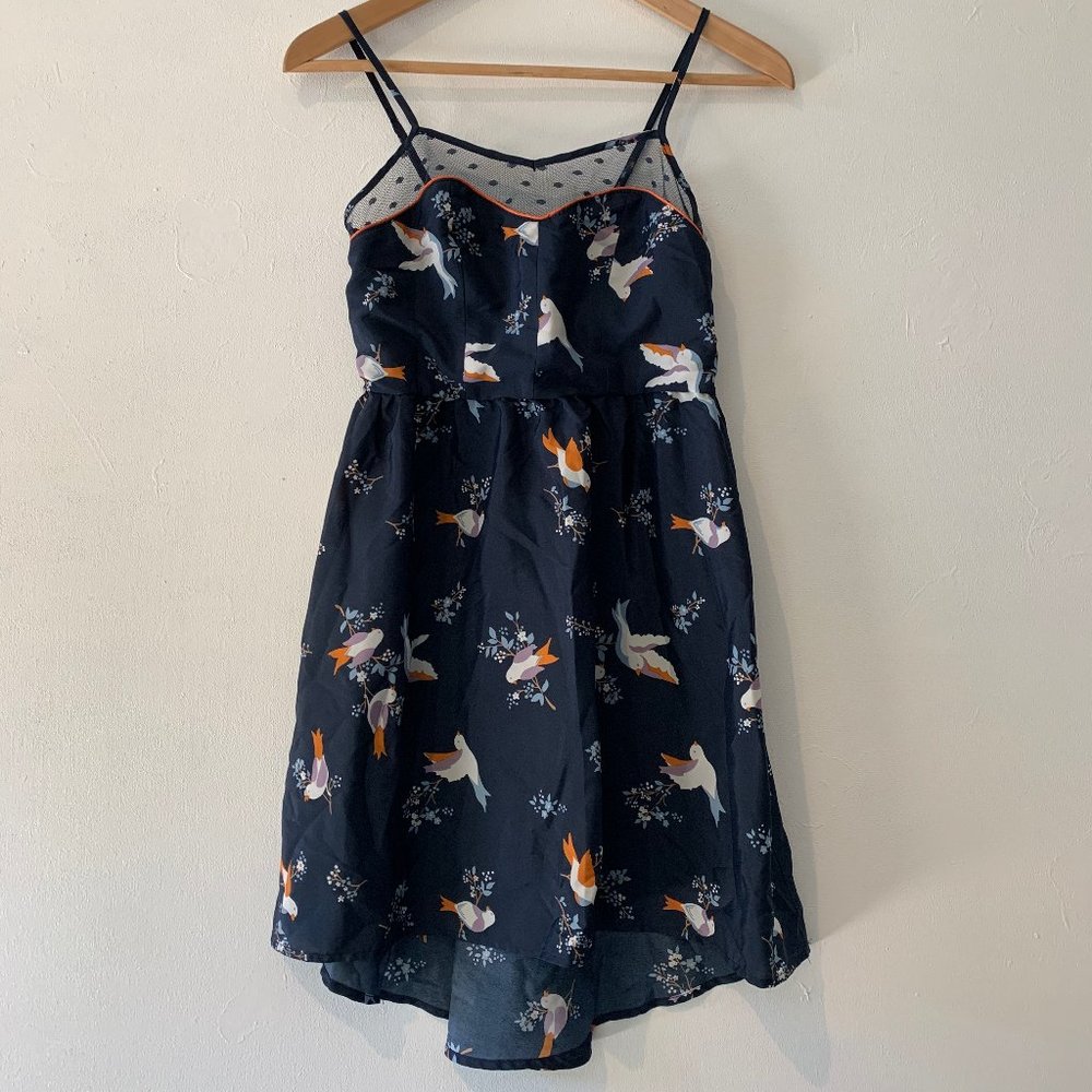 Strapless High Low Dress with Swallows (XS)
